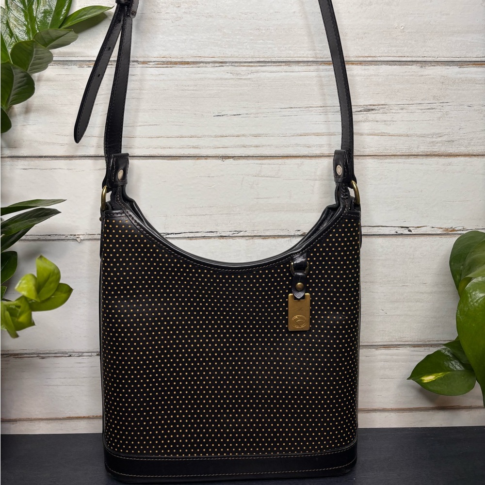 Dooney & Bourke Black and Gold Cabrio Shoulder Bag
